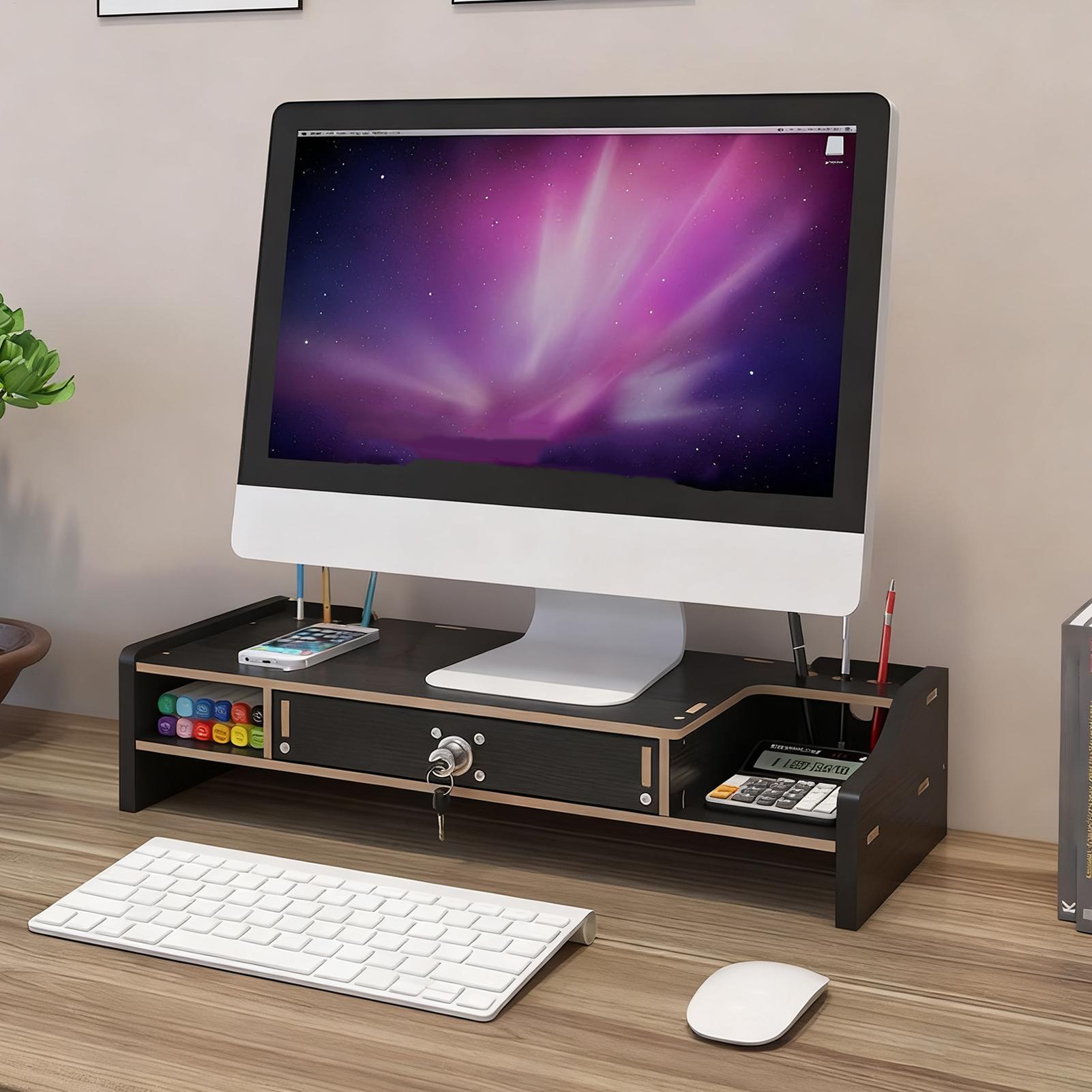 Monitor Riser Wood - Monitorstandaard voor bureau Houten desktop-organizer Plank