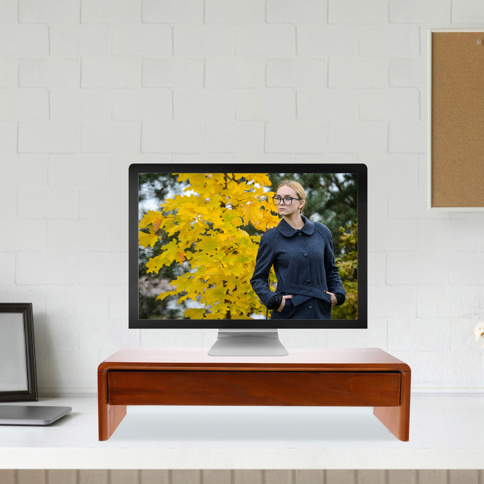 Monitor Riser Wood - Houten monitorverhoger, computerverhoger, standaard, glad oppervlak,