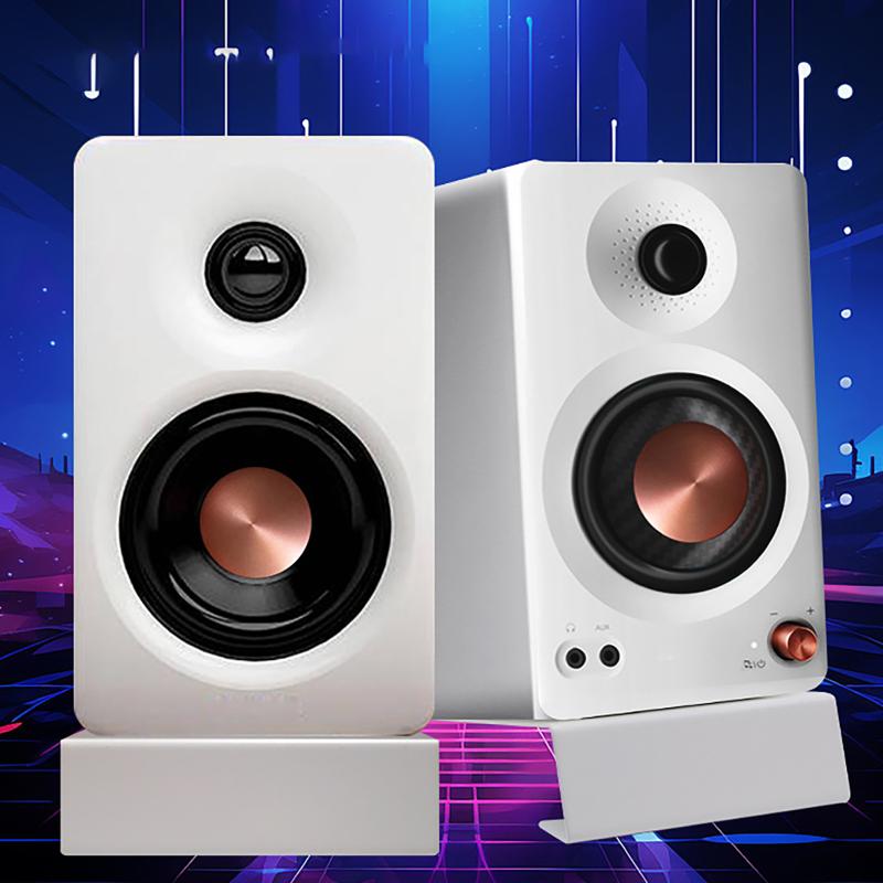 Desk Setup Speakers - ● Robuuste metalen desktop-luidsprekerstandaard met antislipbasis
