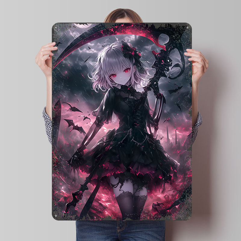 Desk Setup Art - Demon Grim Reaper Girl Poster Aangepaste