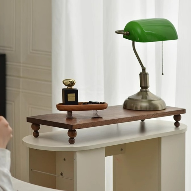 Monitor Riser Wood - Vintage walnoot monitorstandaard met displayplank Mid-Century