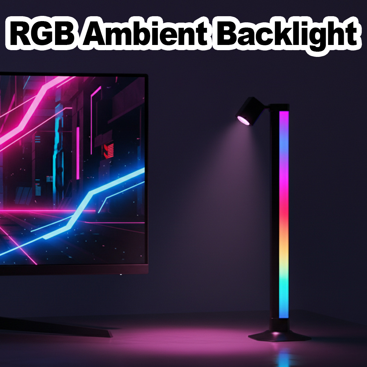 Desk Setup Art - Slimme LED RGB lichtbalk met muziek