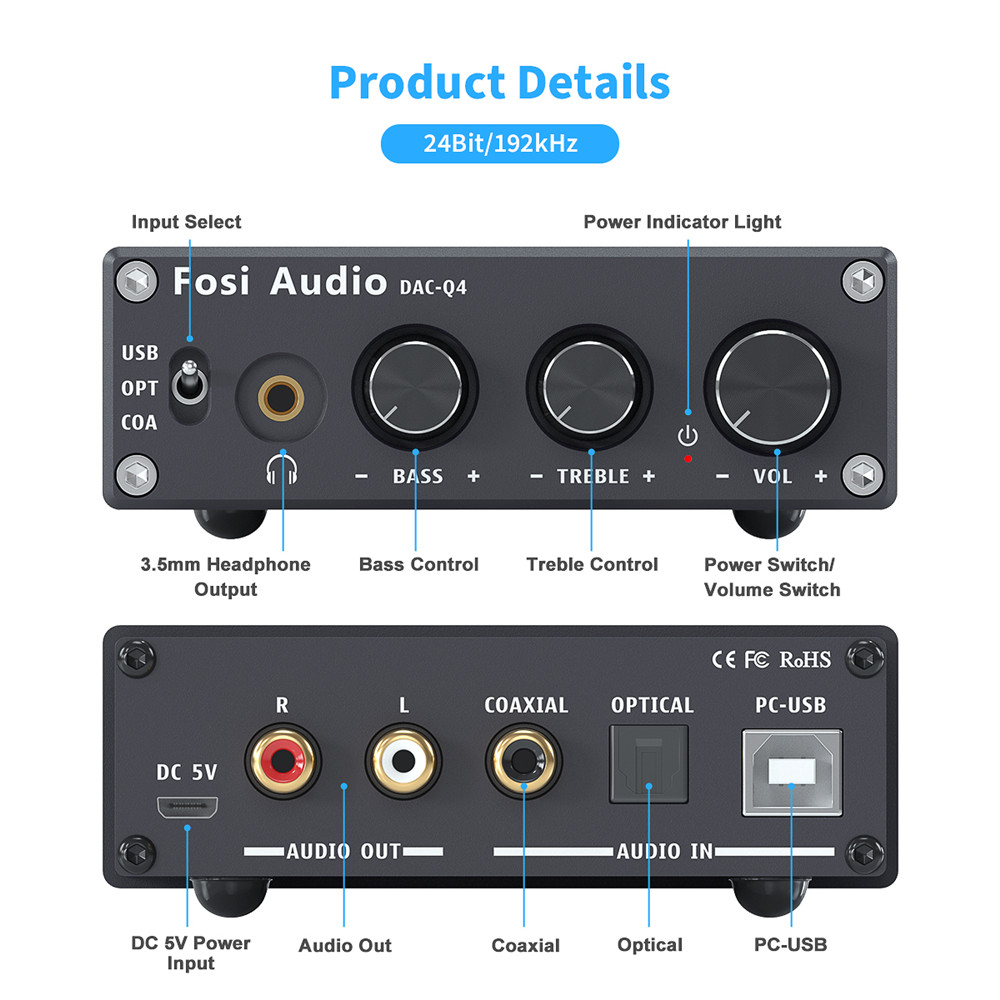 Fosi Audio Q4 Mini Stereo Usb  - Desk Setup Speakers recensie en prijs