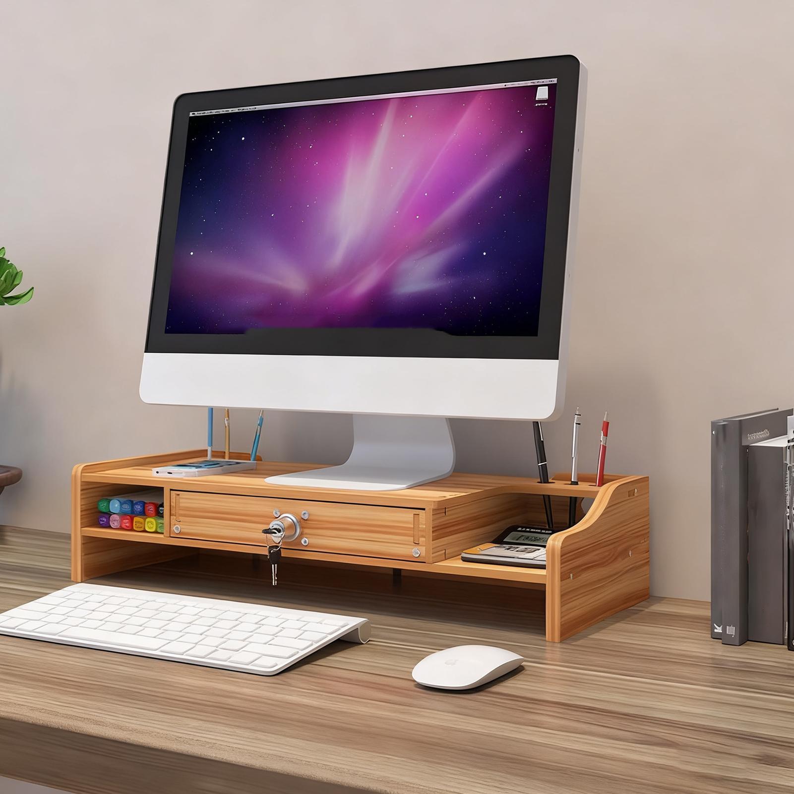 Monitorstandaard voor bureau H - Monitor Riser Wood recensie en prijs