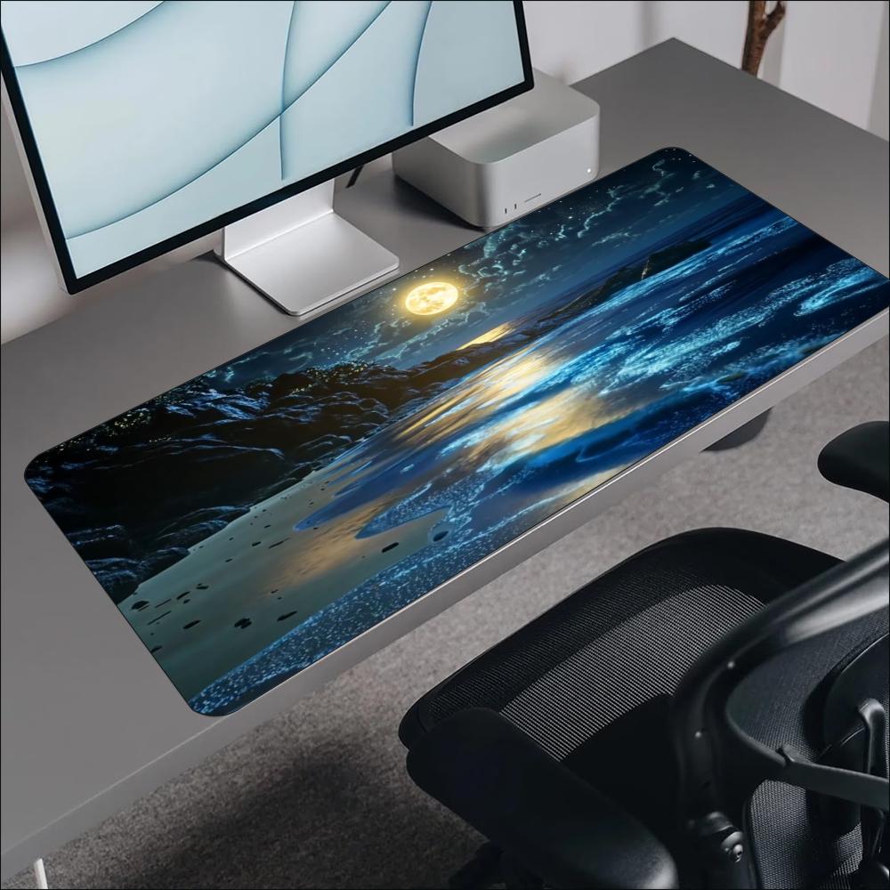 Ontwerp met rustige blauwe zee - Desk Setup Designer recensie en prijs