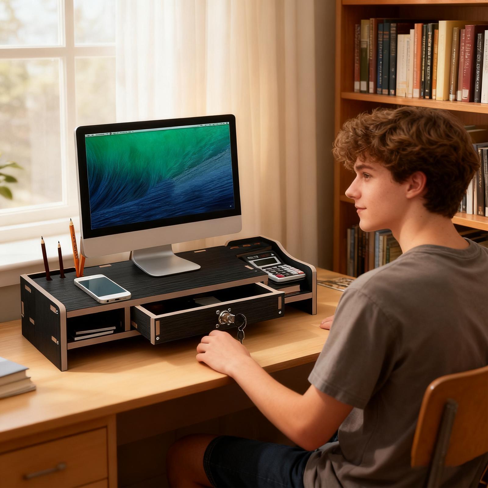 Monitor Riser Houten Desktop O - Monitor Riser Wood recensie en prijs