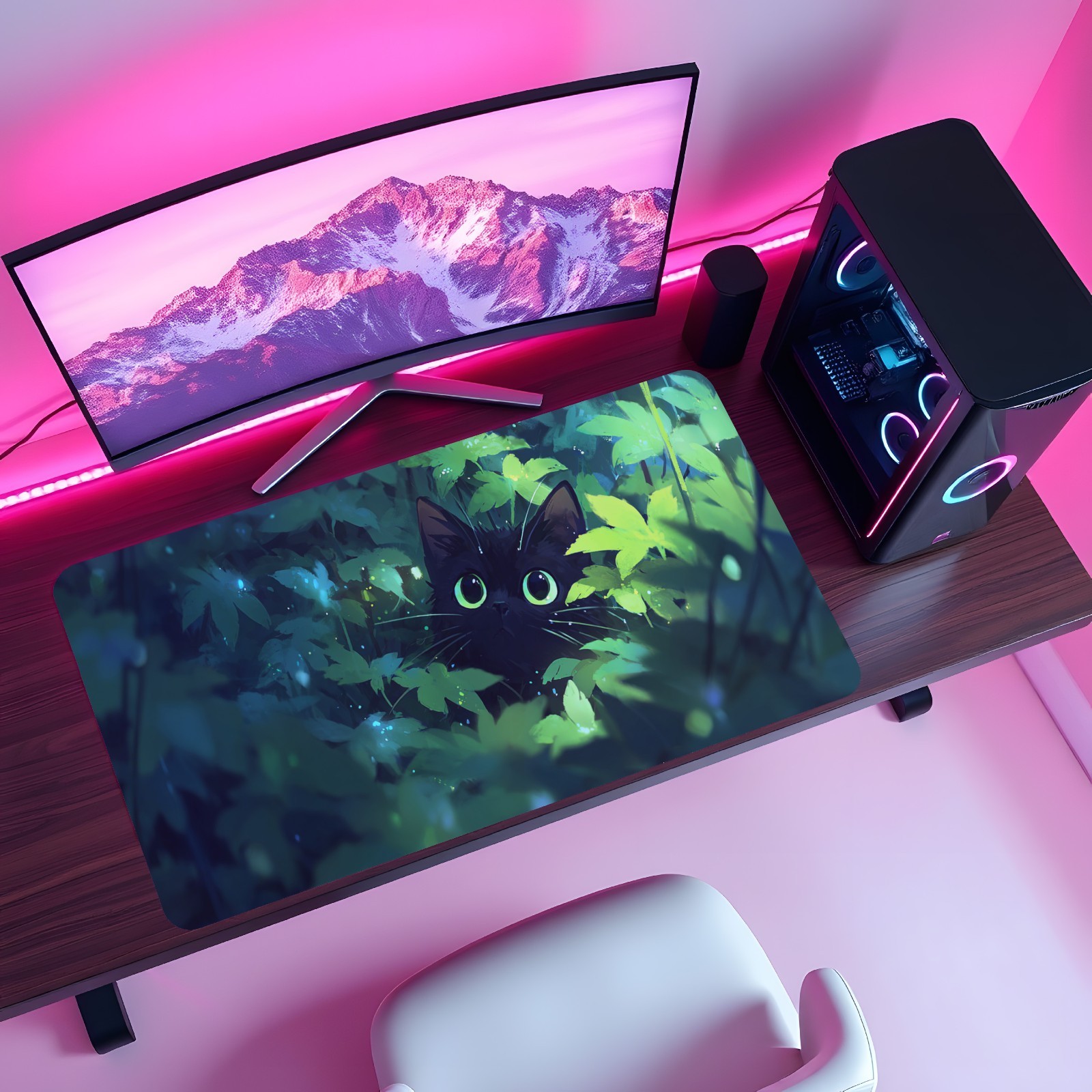 Zwarte Kat voor MTG Speelmat G - Desk Setup Art recensie en prijs