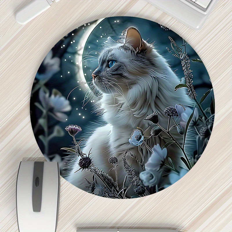 Ronde muismat met kattenmotief - Desk Setup Designer recensie en prijs