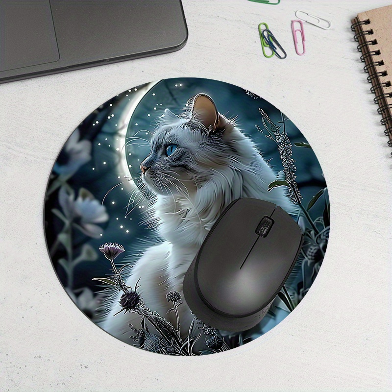 Ronde muismat met kattenmotief - Desk Setup Designer recensie en prijs