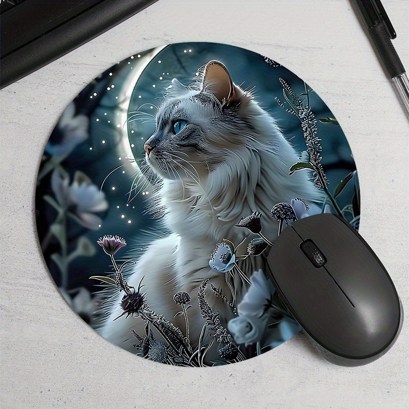 Ronde muismat met kattenmotief - Desk Setup Designer recensie en prijs