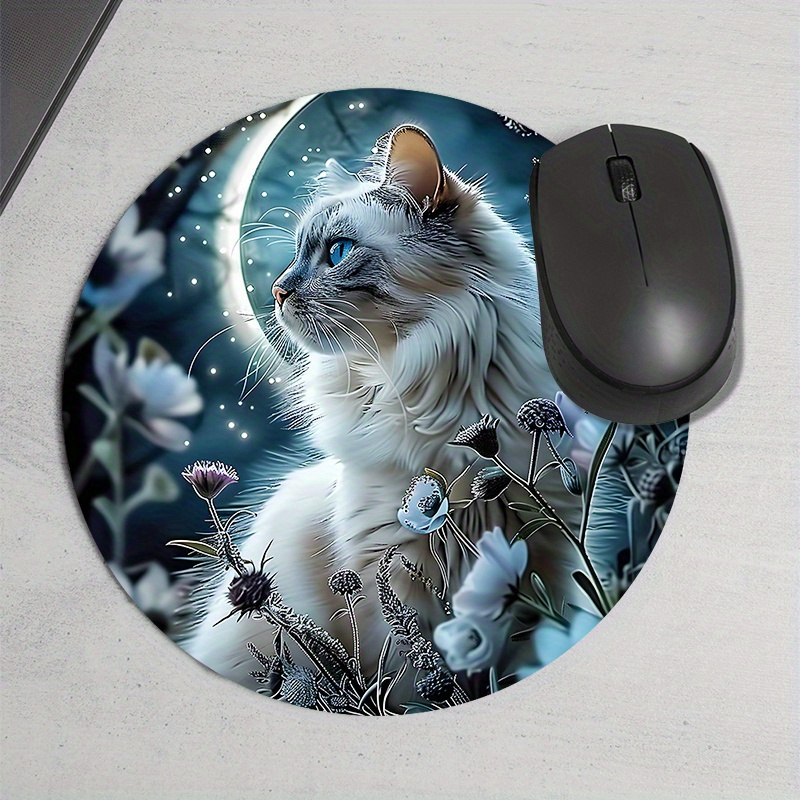 Ronde muismat met kattenmotief - Desk Setup Designer recensie en prijs